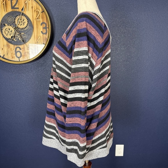 Sunday Striped Sweater Criss Cross Back Plus Size 3X - Picture 2 of 8